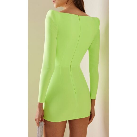 Alex Perry Exclusive Dale Stretch-Crepe Corseted Mini Dress in Green NWT Size 12 - Picture 4 of 12